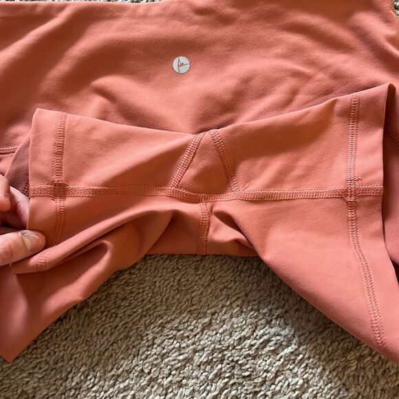 NWT High Waisted Athletic Shorts 90 Degree by Reflex women’s SM light mahogany - Picture 6 of 7